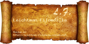 Leichtman Filoméla névjegykártya
